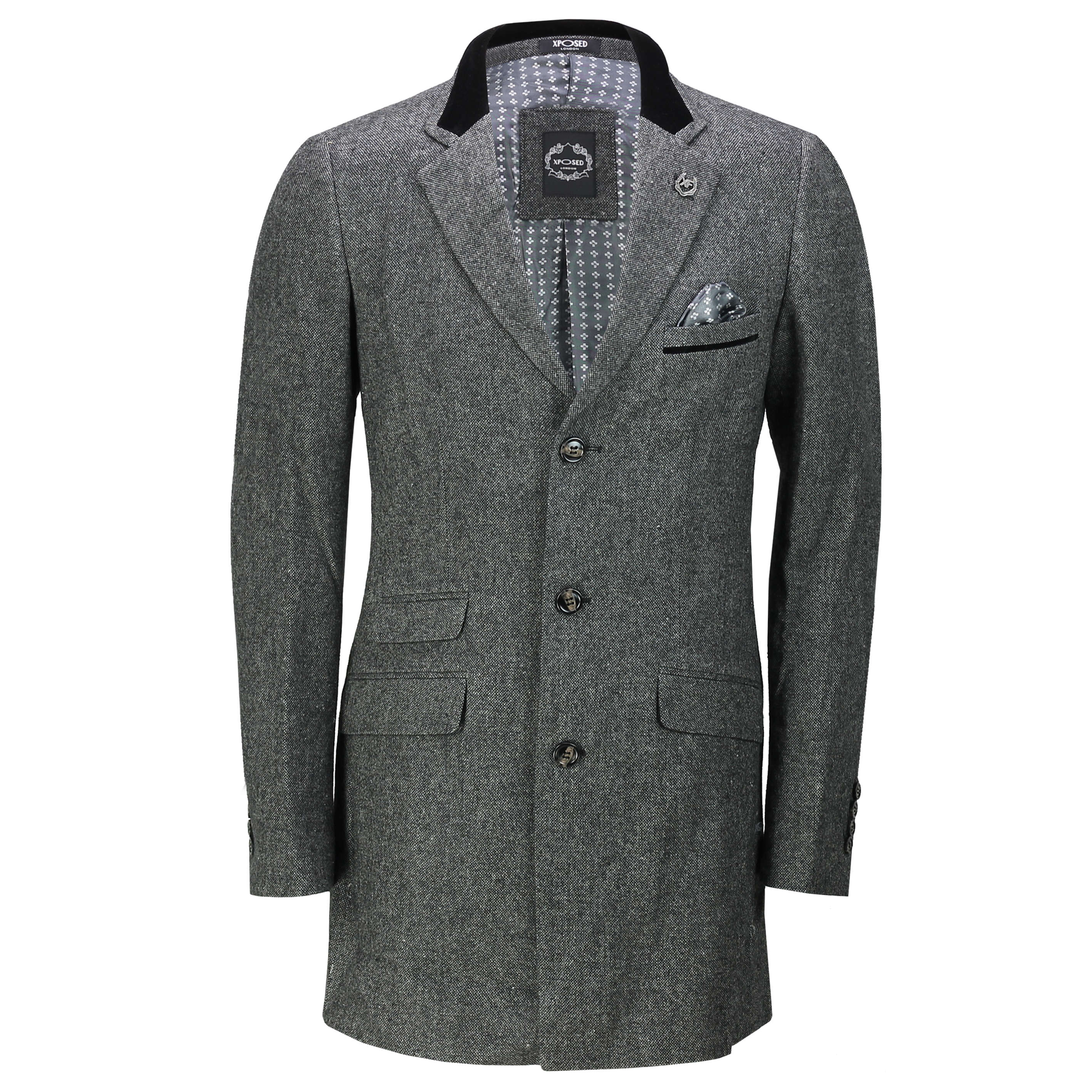 Long tweed outlet overcoat mens